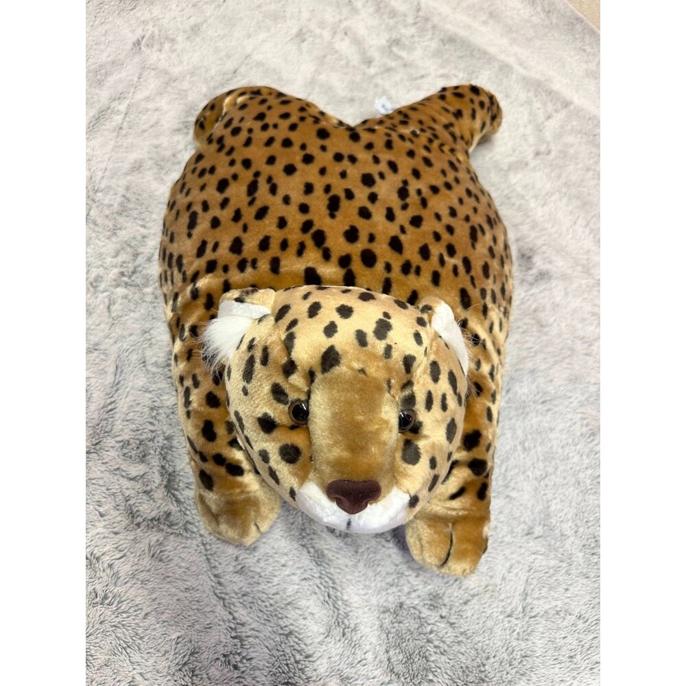 Vintage Ken-Tex Cheetah Leopard Plush Pillow 24" Big Cat Stuffed Animal‎ New